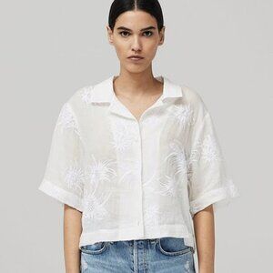 Rag & Bone Mare Embroidered Cropped Cotton Shirt LIKE NEW